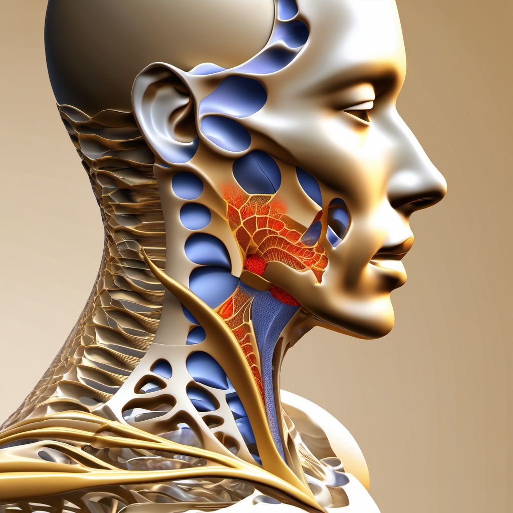 Fracture of other parts of neck digital illustration