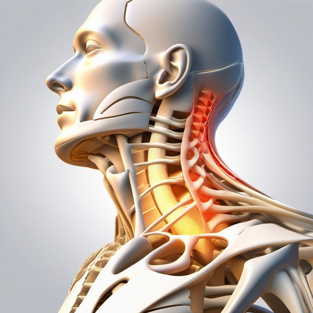 Dislocation and sprain of joints and ligaments at neck level digital illustration