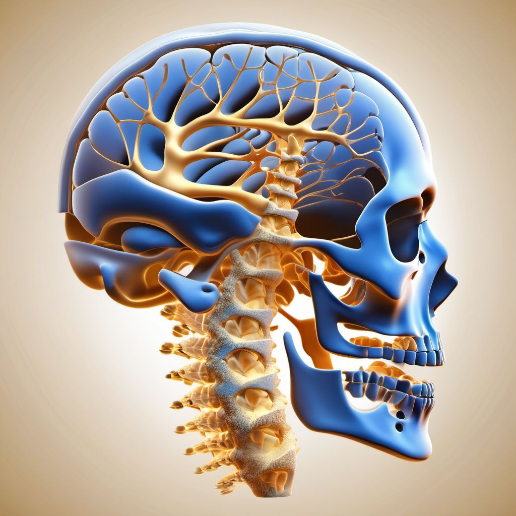 Subluxation and dislocation of cervical vertebrae digital illustration