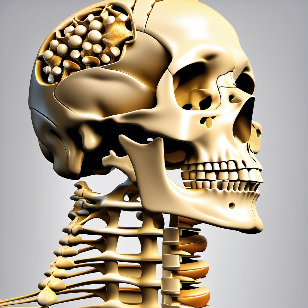 Subluxation and dislocation of unspecified cervical vertebrae digital illustration