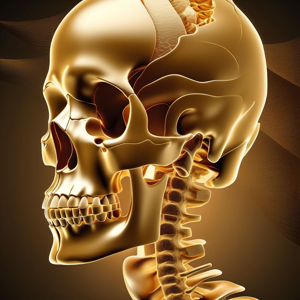 Dislocation of unspecified cervical vertebrae digital illustration