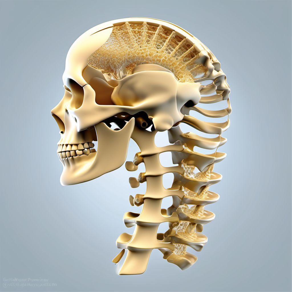 Dislocation of C1/C2 cervical vertebrae digital illustration