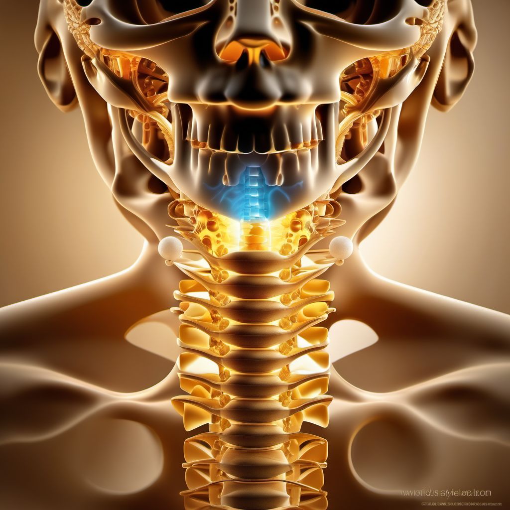 Subluxation of C2/C3 cervical vertebrae digital illustration