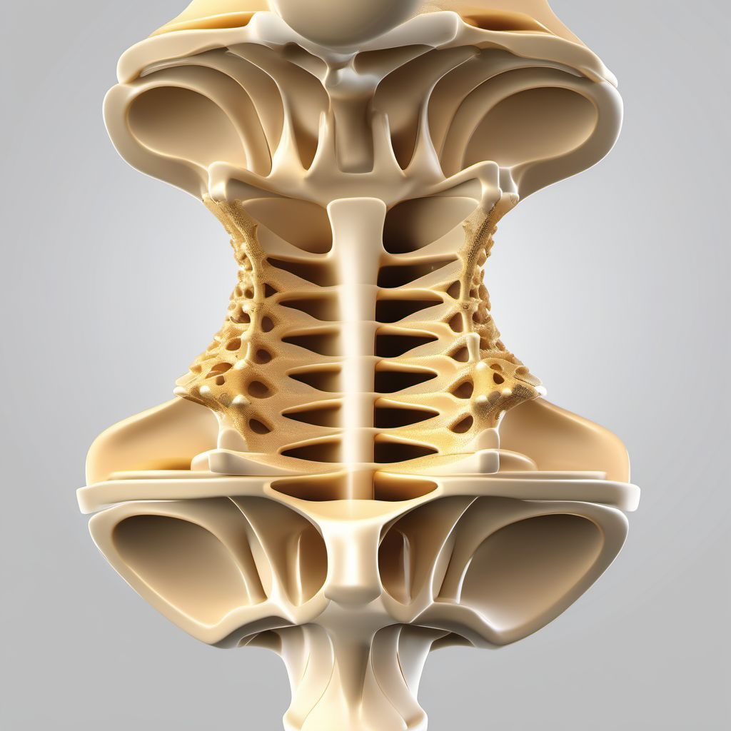 Dislocation of C3/C4 cervical vertebrae digital illustration