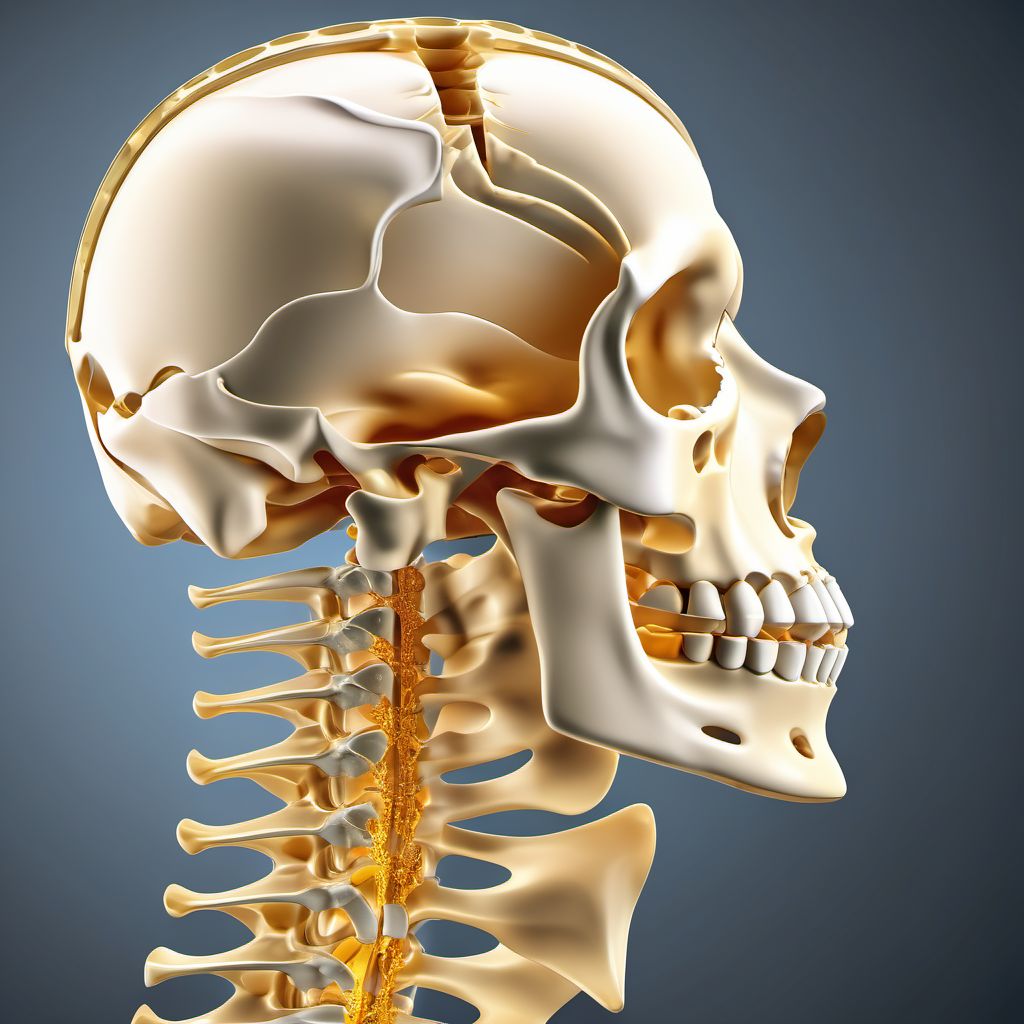 Subluxation and dislocation of C4/C5 cervical vertebrae digital illustration