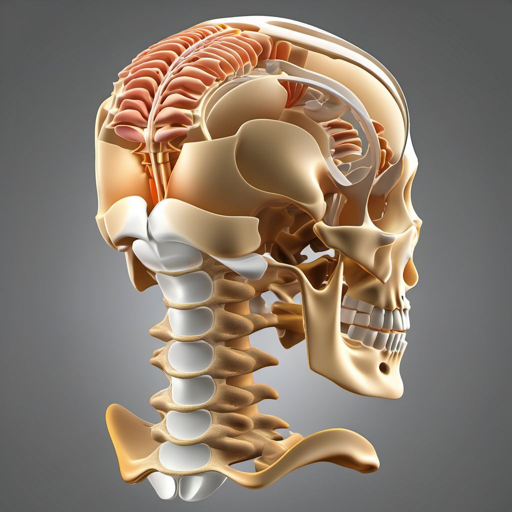 Dislocation of C4/C5 cervical vertebrae digital illustration