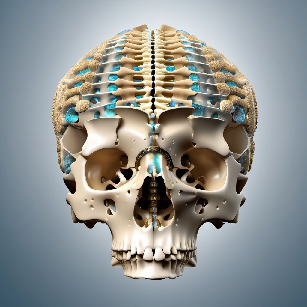 Subluxation of C6/C7 cervical vertebrae digital illustration