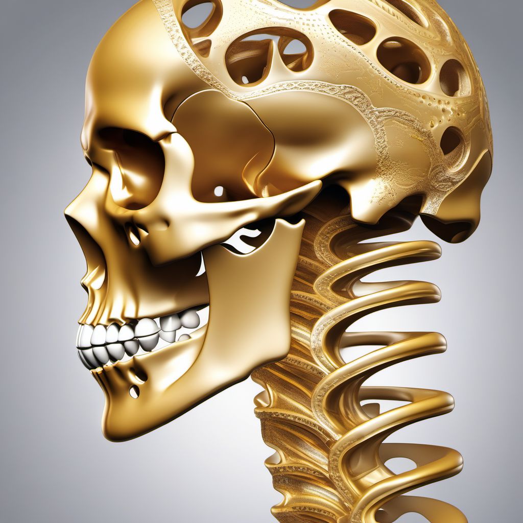 Dislocation of C7/T1 cervical vertebrae digital illustration