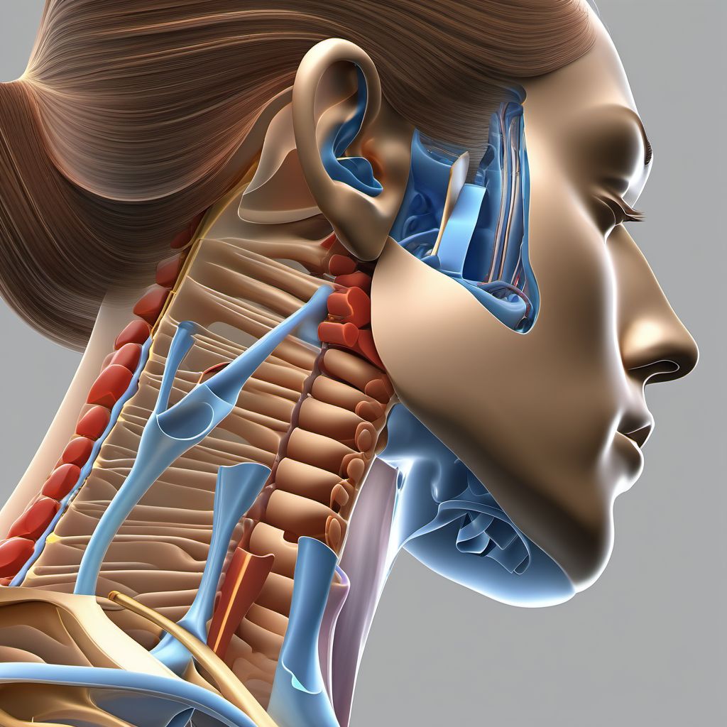 Dislocation of other and unspecified parts of neck digital illustration