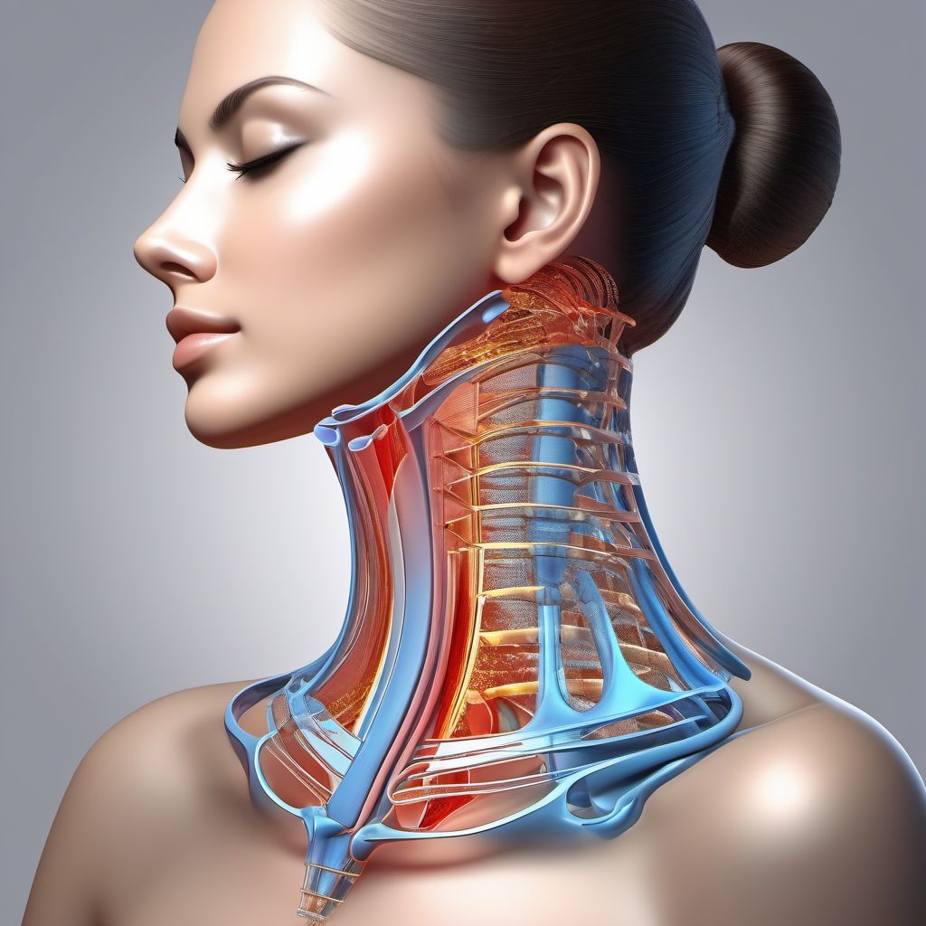 Dislocation of unspecified parts of neck digital illustration