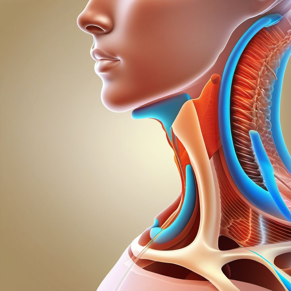 Sprain of thyroid region digital illustration