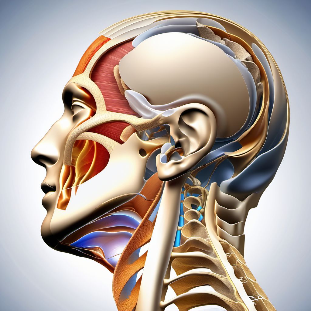 Sprain of joints and ligaments of other parts of neck digital illustration