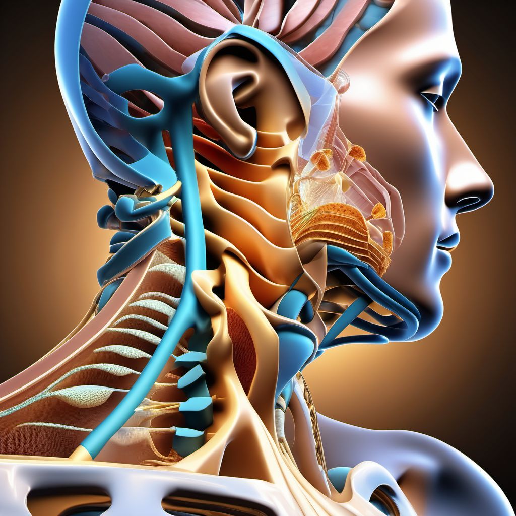 Sprain of joints and ligaments of unspecified parts of neck digital illustration