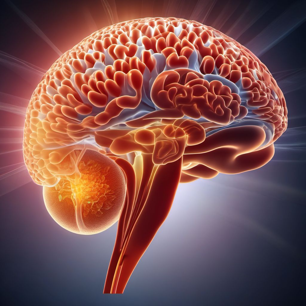 Concussion and edema of cervical spinal cord digital illustration