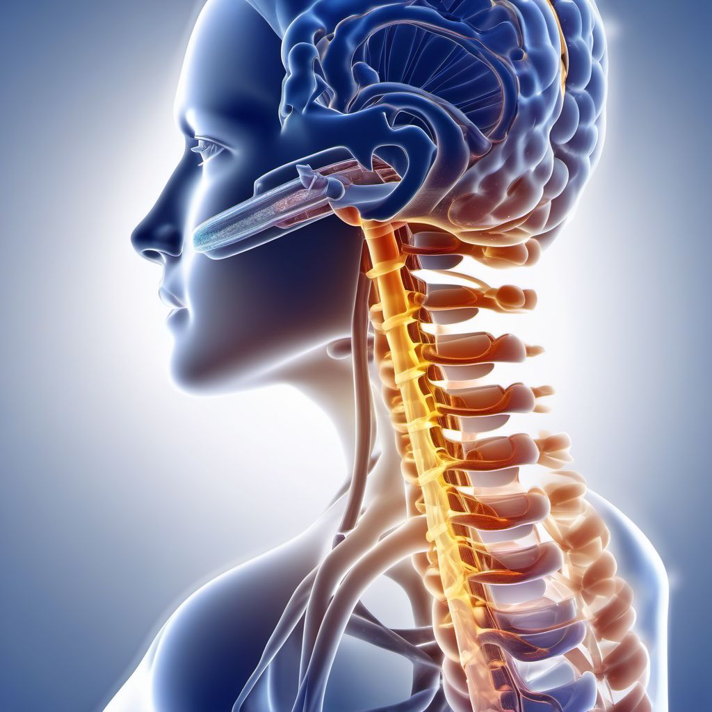 Unspecified injury of cervical spinal cord digital illustration