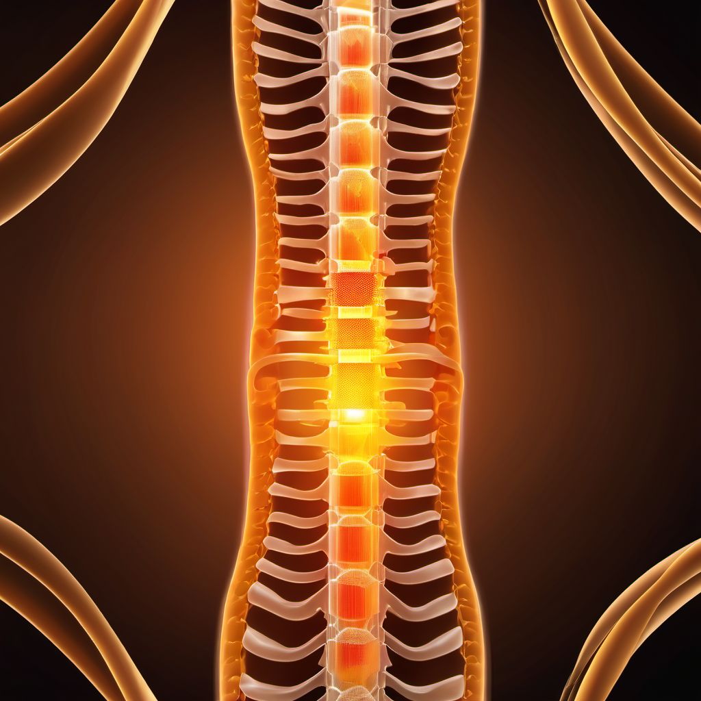 Unspecified injury at C4 level of cervical spinal cord digital illustration