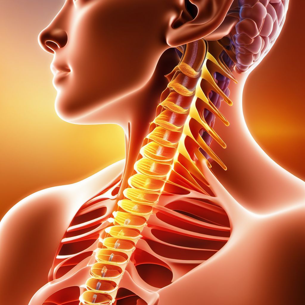 Unspecified injury at C5 level of cervical spinal cord digital illustration