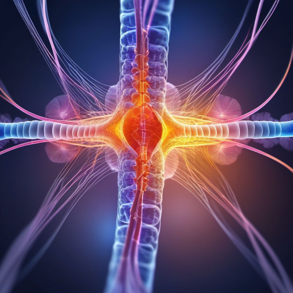 Central cord syndrome of cervical spinal cord digital illustration