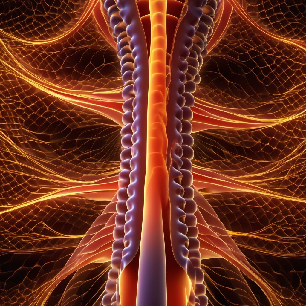 Central cord syndrome at C2 level of cervical spinal cord digital illustration