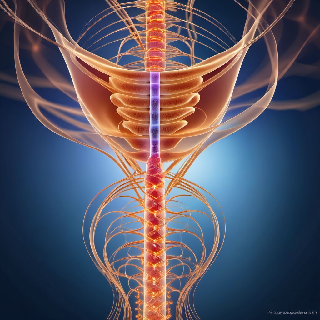 Central cord syndrome at C5 level of cervical spinal cord digital illustration