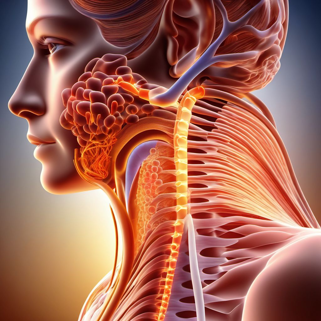 Central cord syndrome at C6 level of cervical spinal cord digital illustration