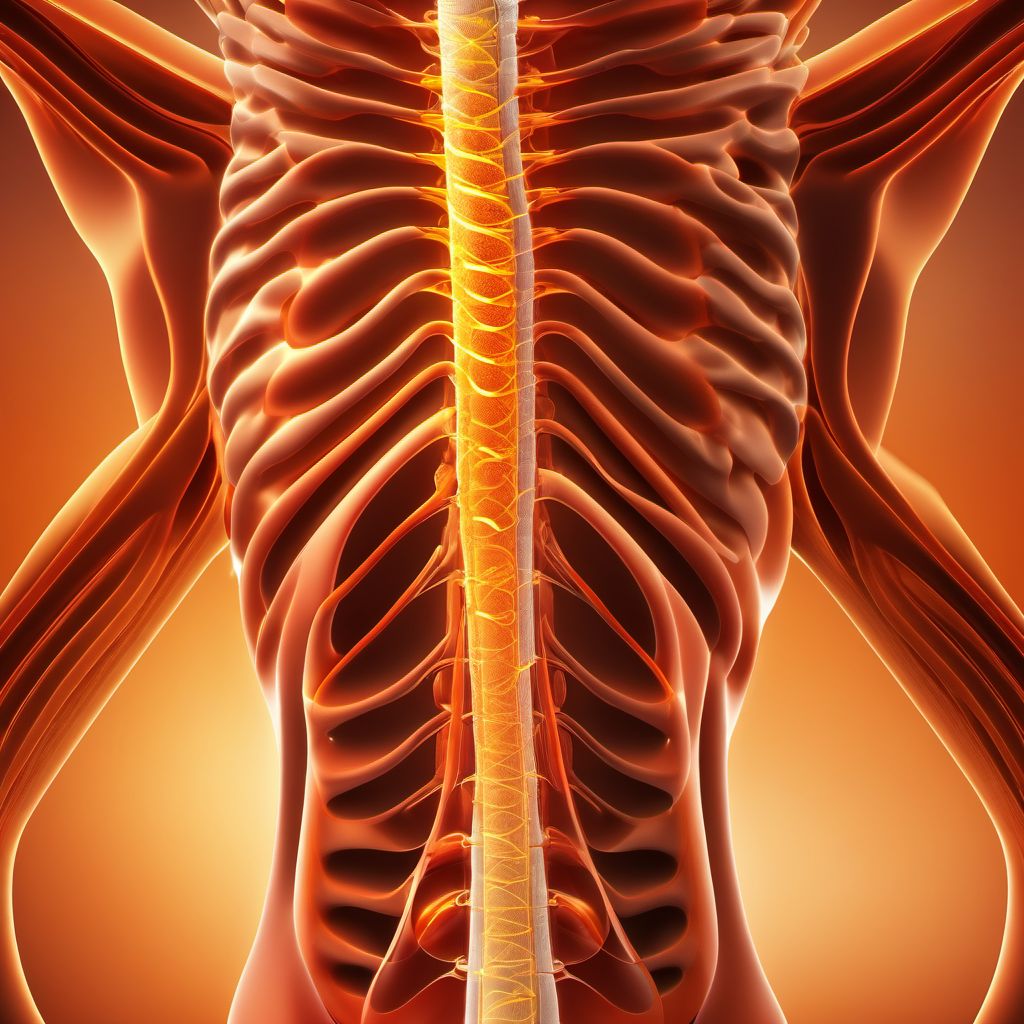 Anterior cord syndrome of cervical spinal cord digital illustration