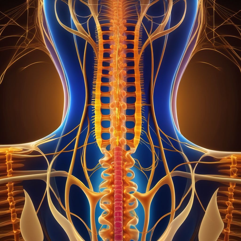 Anterior cord syndrome at C3 level of cervical spinal cord digital illustration