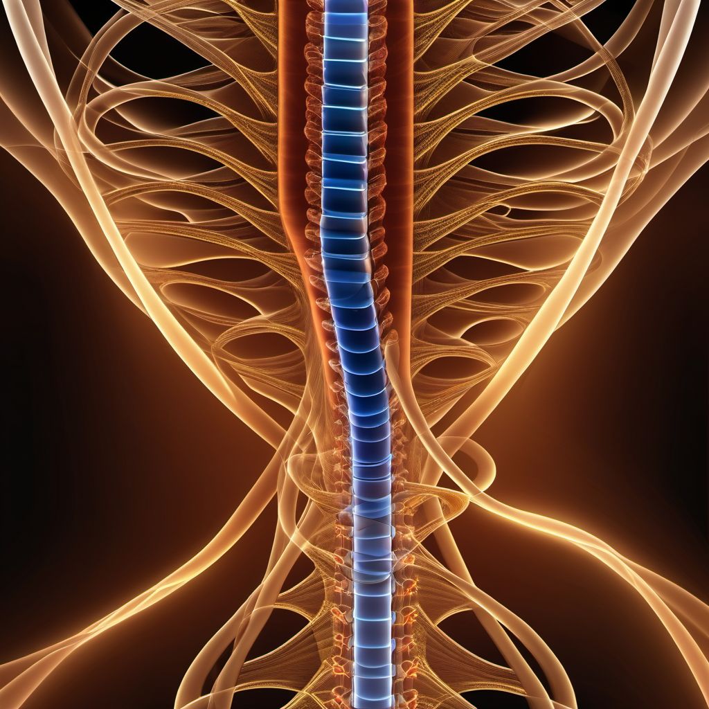 Anterior cord syndrome at C4 level of cervical spinal cord digital illustration