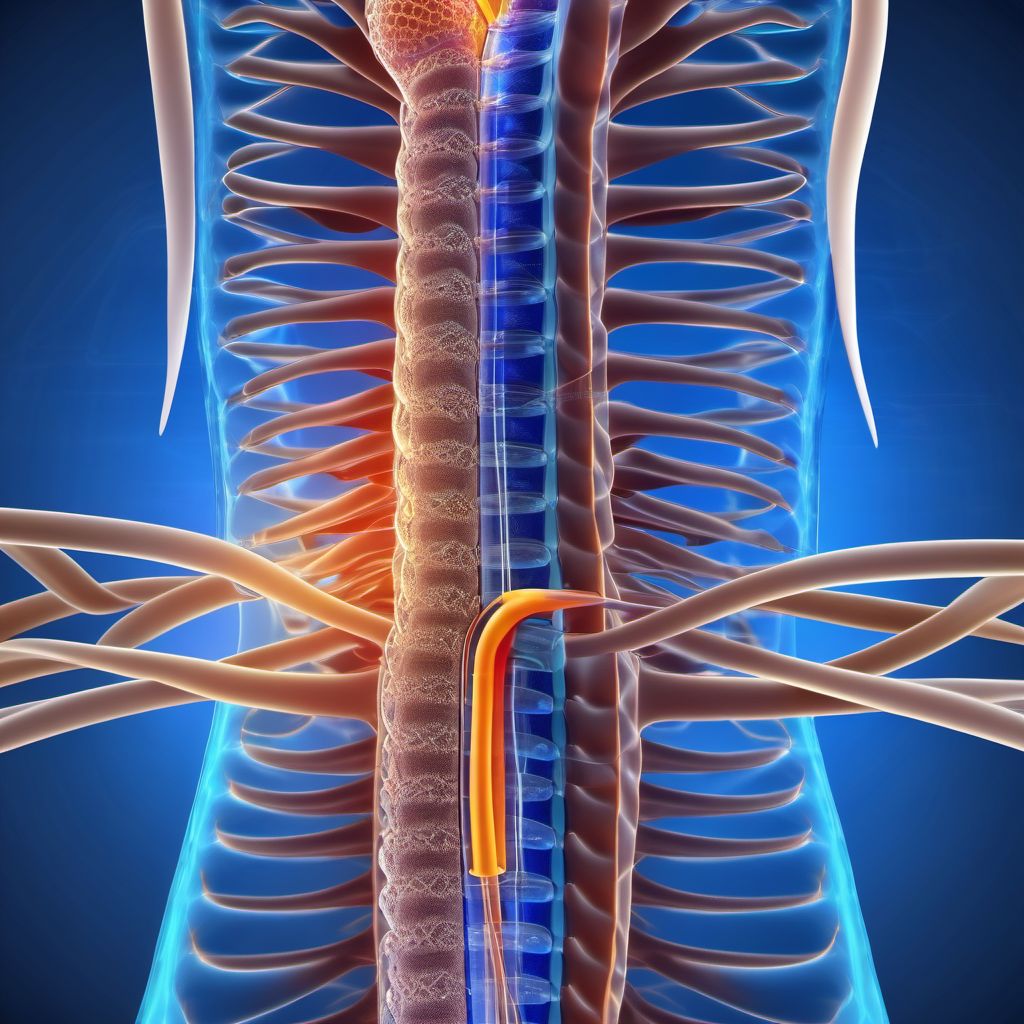 Anterior cord syndrome at C6 level of cervical spinal cord digital illustration