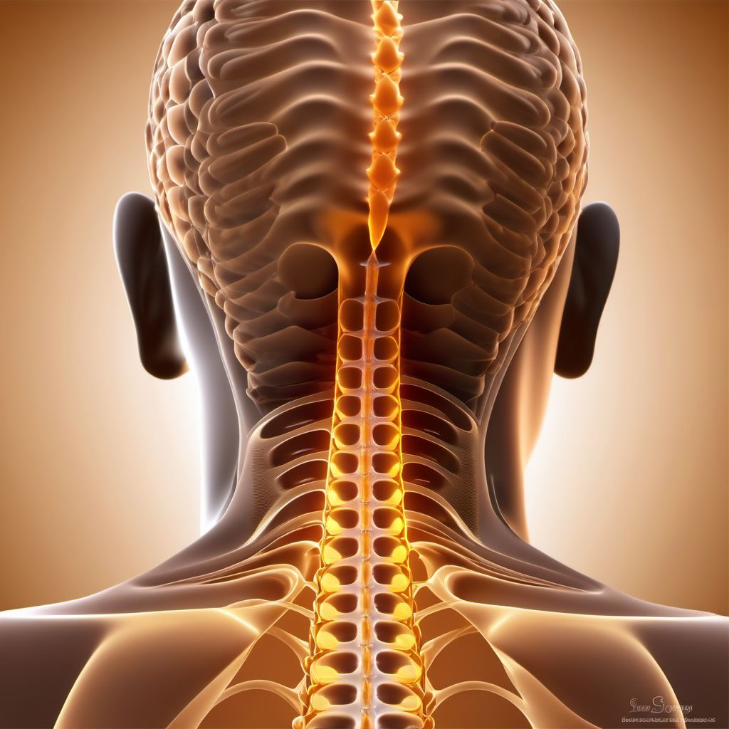 Brown-Sequard syndrome of cervical spinal cord digital illustration