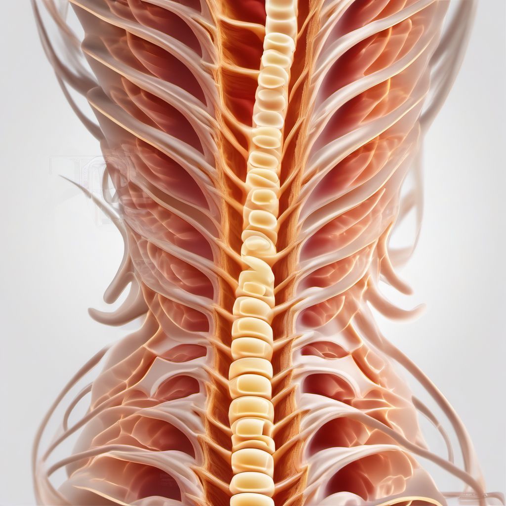 Other incomplete lesion at C1 level of cervical spinal cord digital illustration