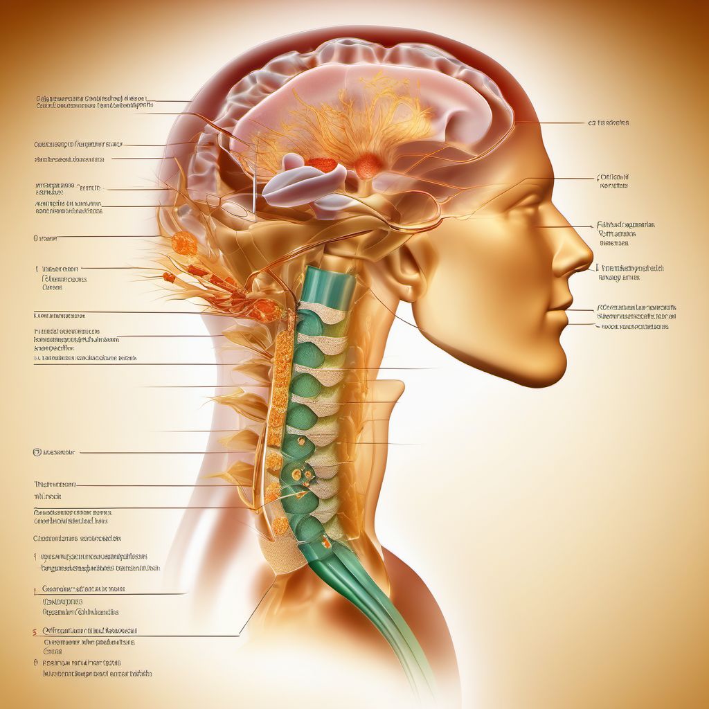 Other incomplete lesion at C6 level of cervical spinal cord digital illustration