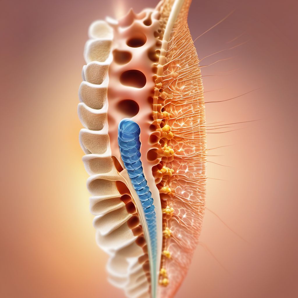Other incomplete lesion at C7 level of cervical spinal cord digital illustration