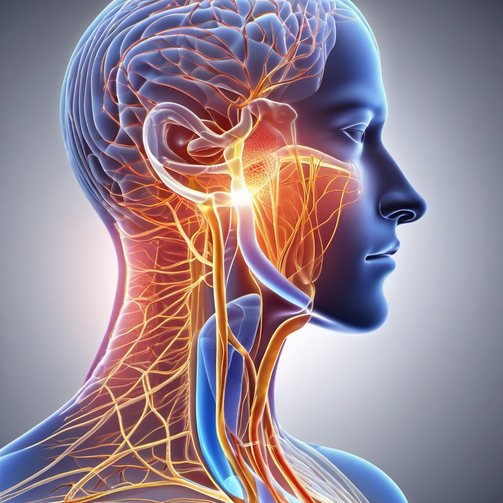 Injury of peripheral nerves of neck digital illustration