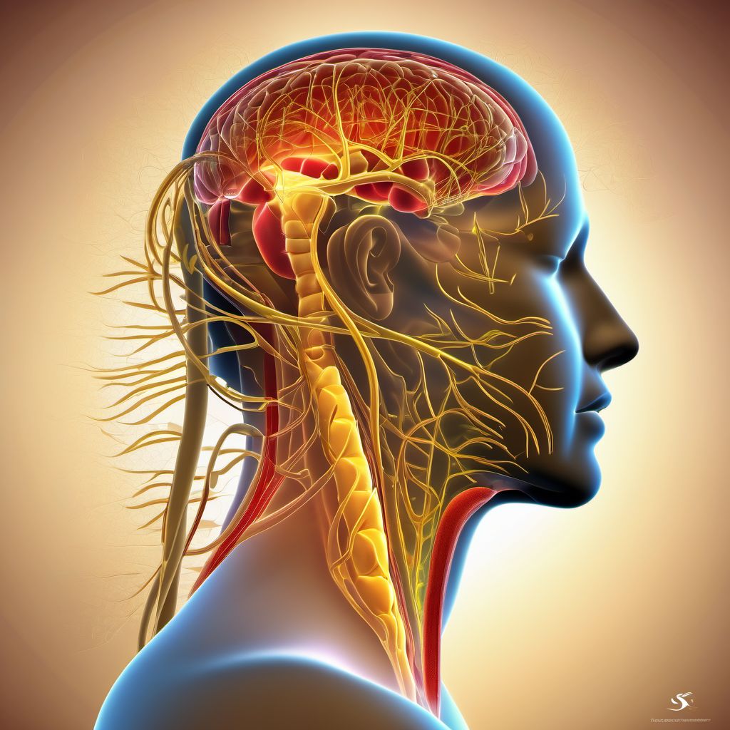 Injury of cervical sympathetic nerves digital illustration