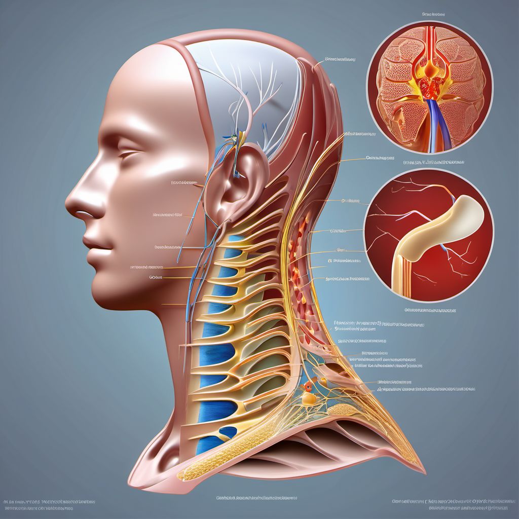 Injury of other specified nerves of neck digital illustration