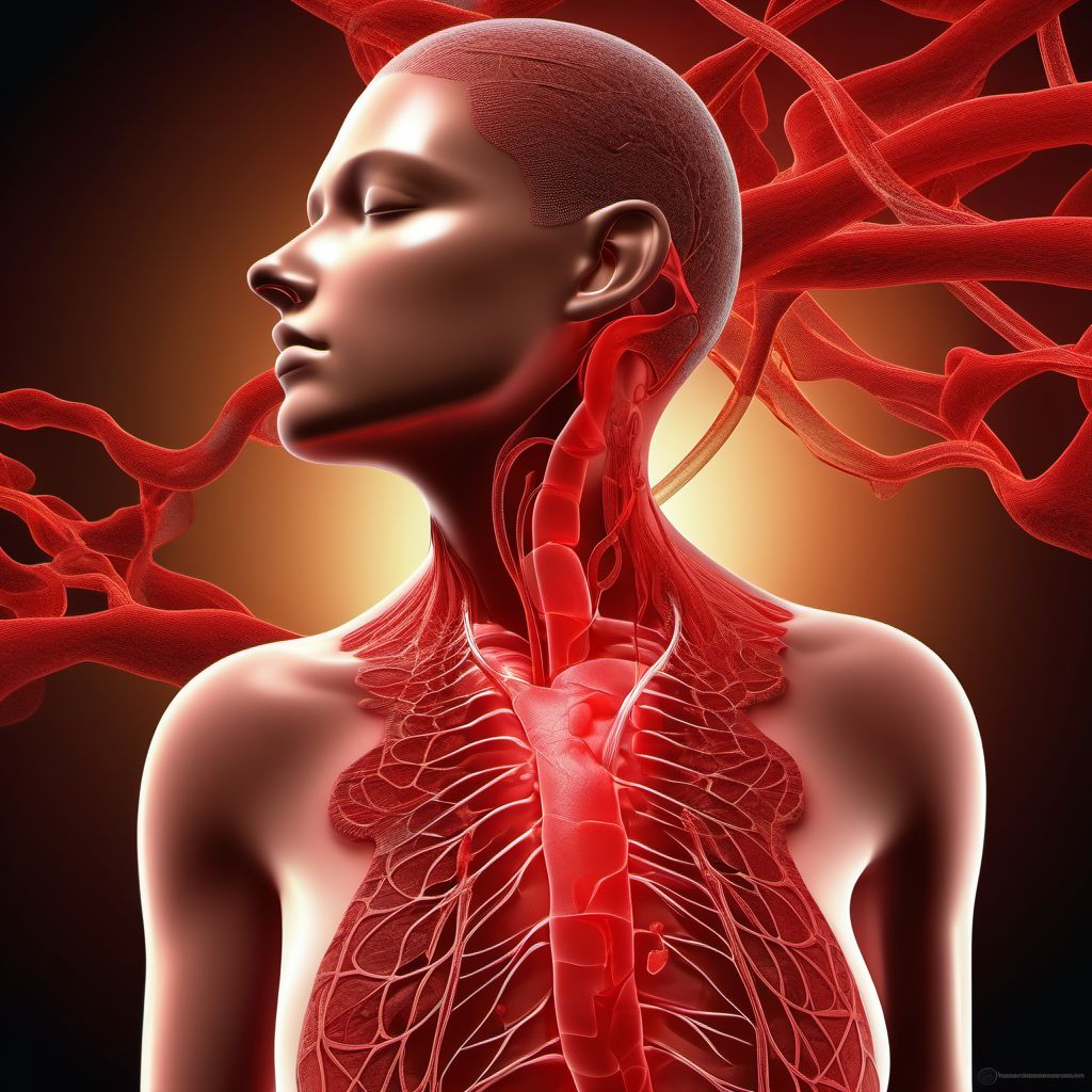 Injury of blood vessels at neck level digital illustration