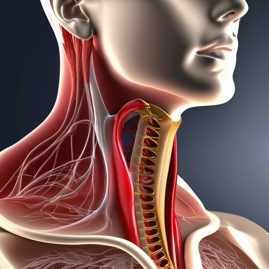 Injury of carotid artery of neck digital illustration