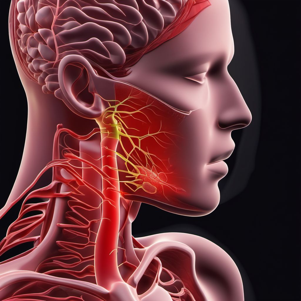 Unspecified injury of left carotid artery digital illustration