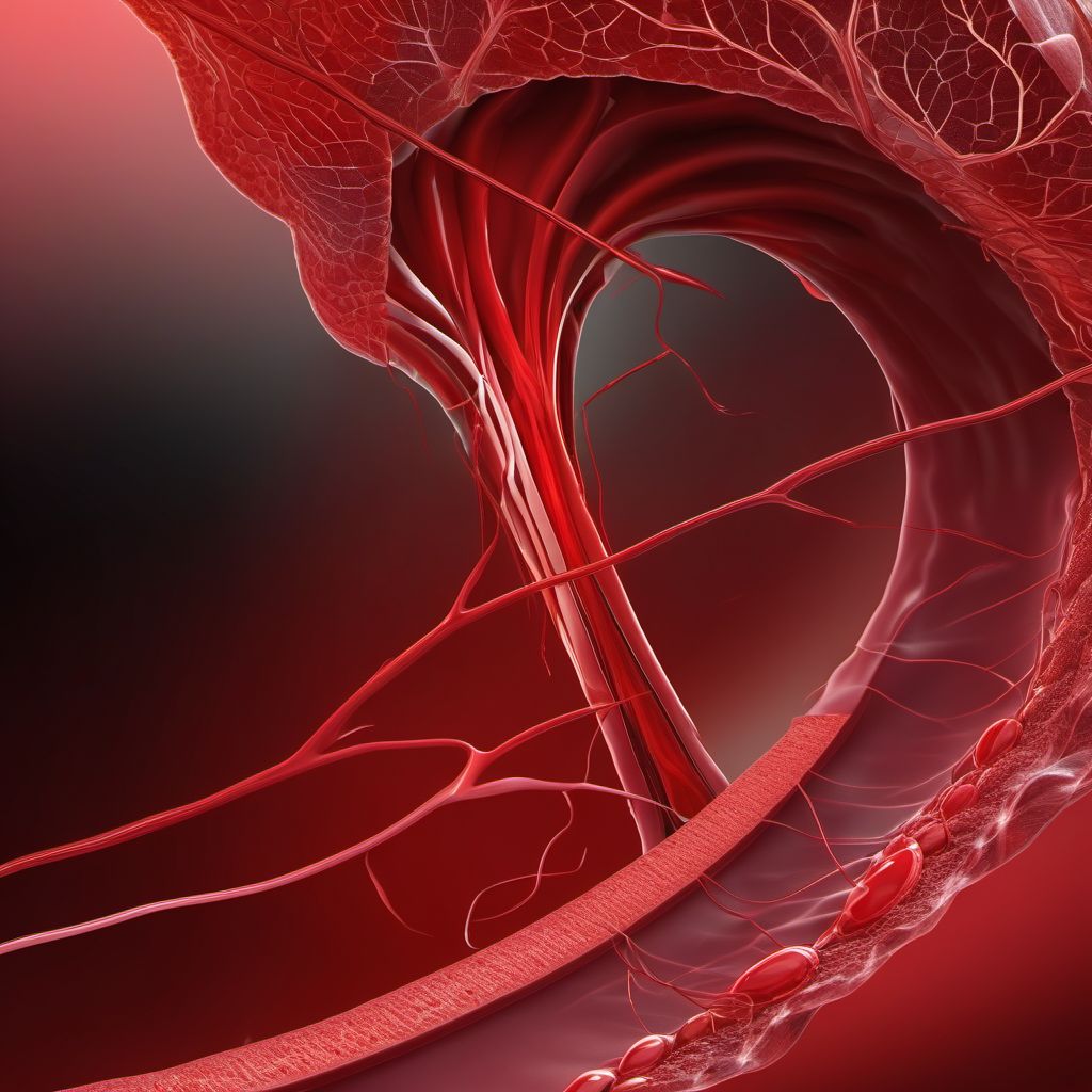 Major laceration of unspecified carotid artery digital illustration