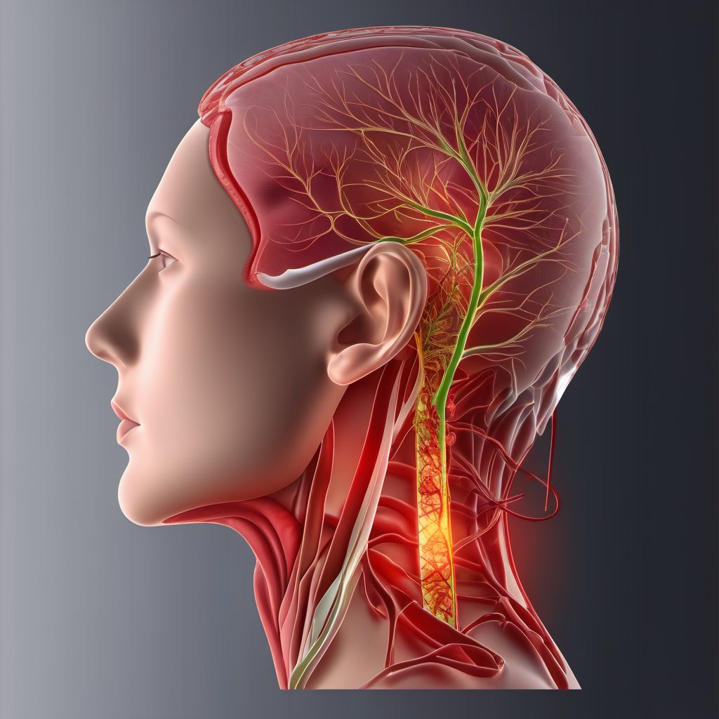 Other specified injury of left carotid artery digital illustration