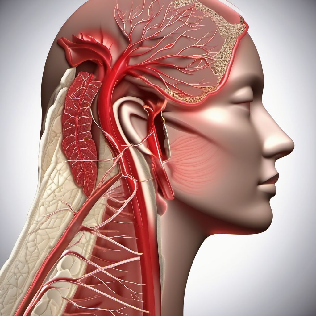 Other specified injury of unspecified carotid artery digital illustration