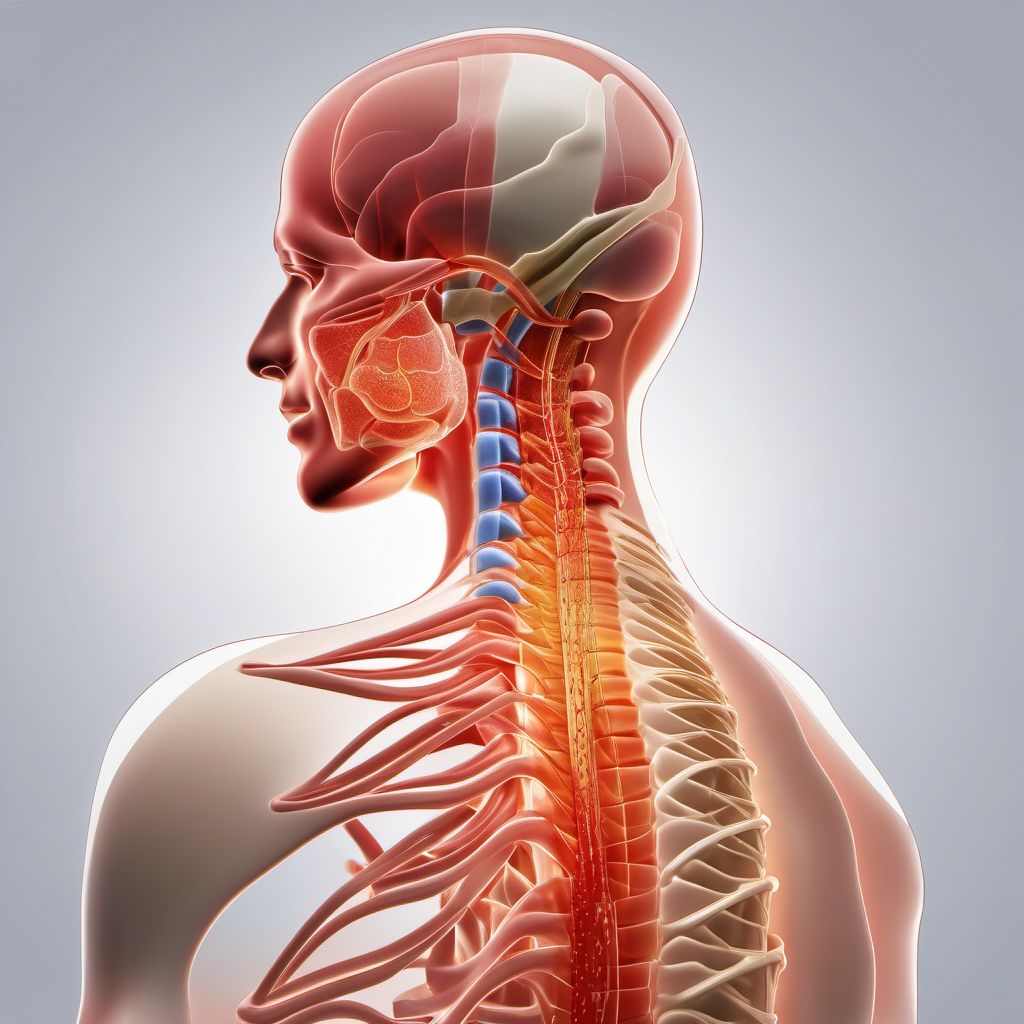 Injury of vertebral artery digital illustration