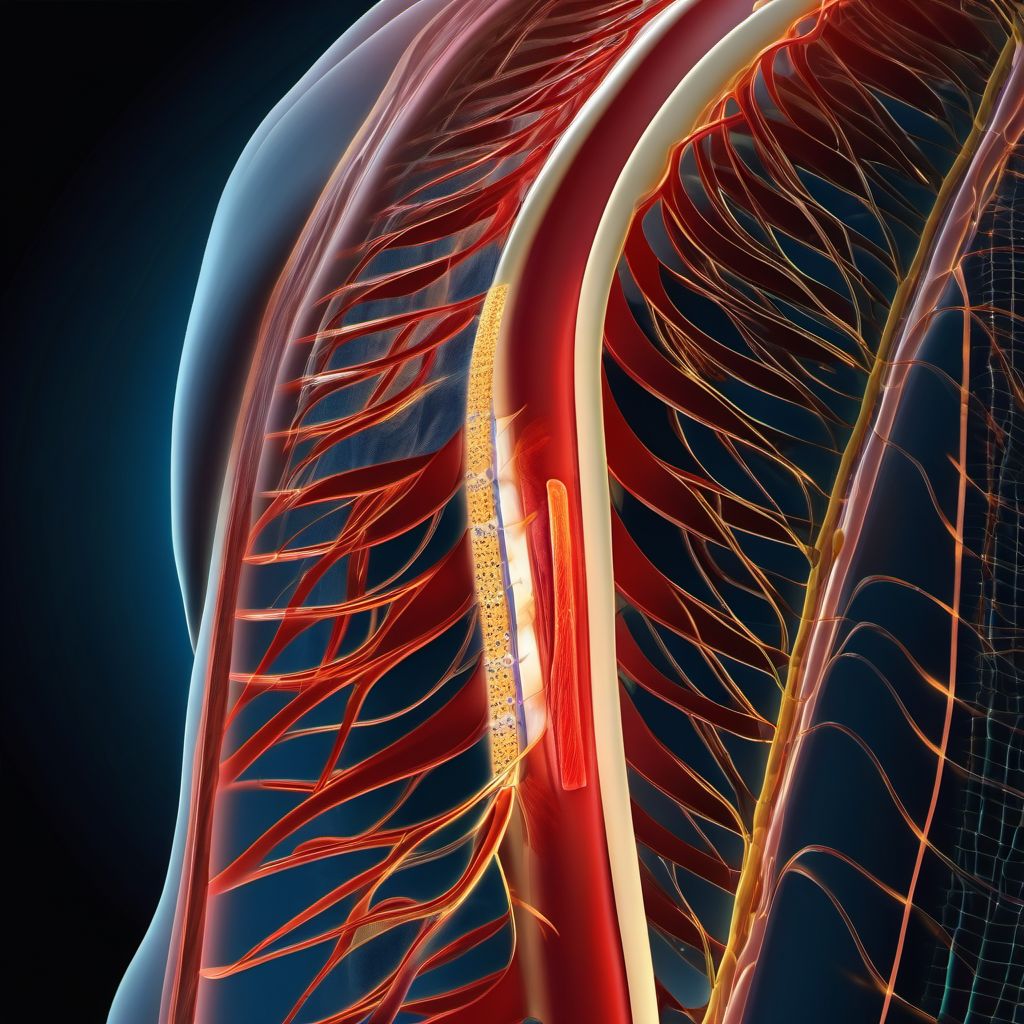 Unspecified injury of left vertebral artery digital illustration