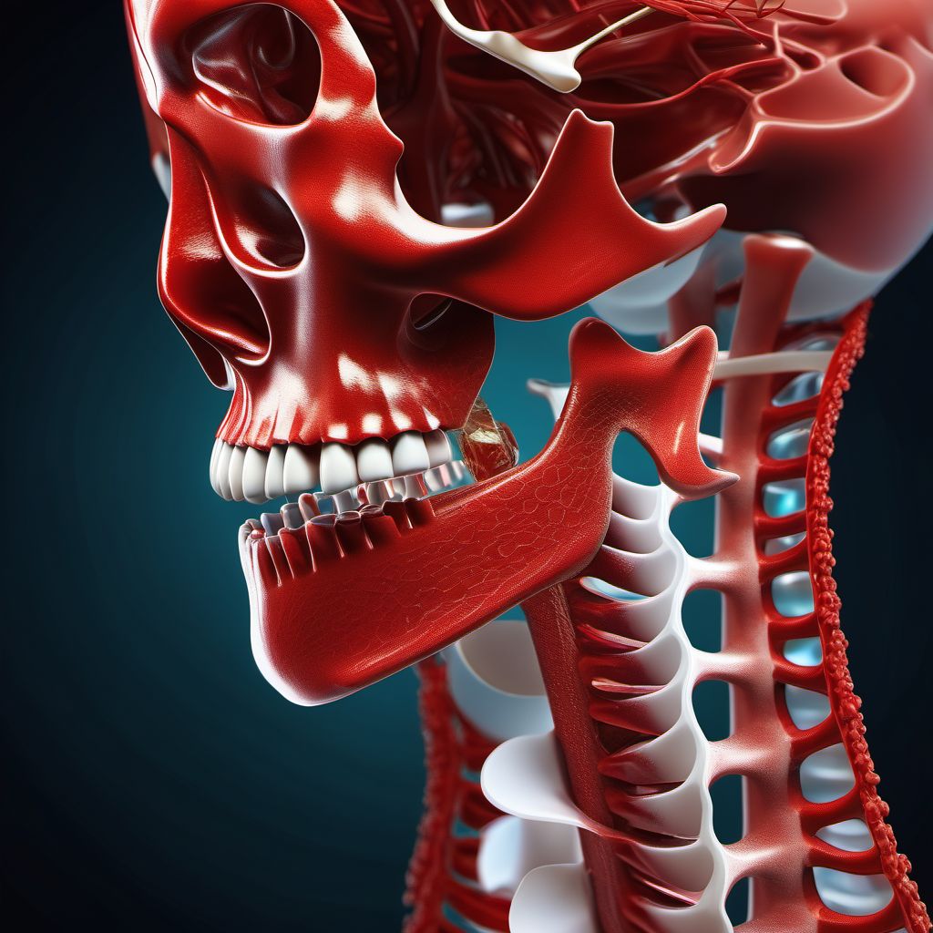 Unspecified injury of unspecified vertebral artery digital illustration