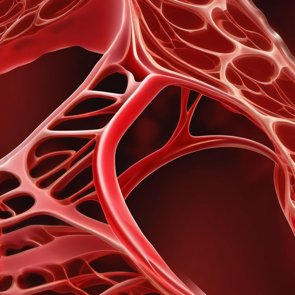 Minor laceration of left vertebral artery digital illustration