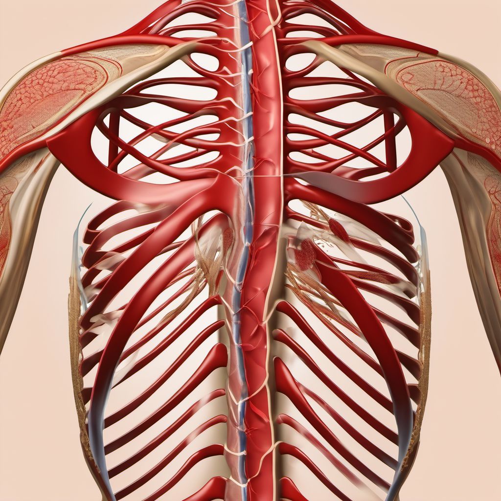 Minor laceration of unspecified vertebral artery digital illustration