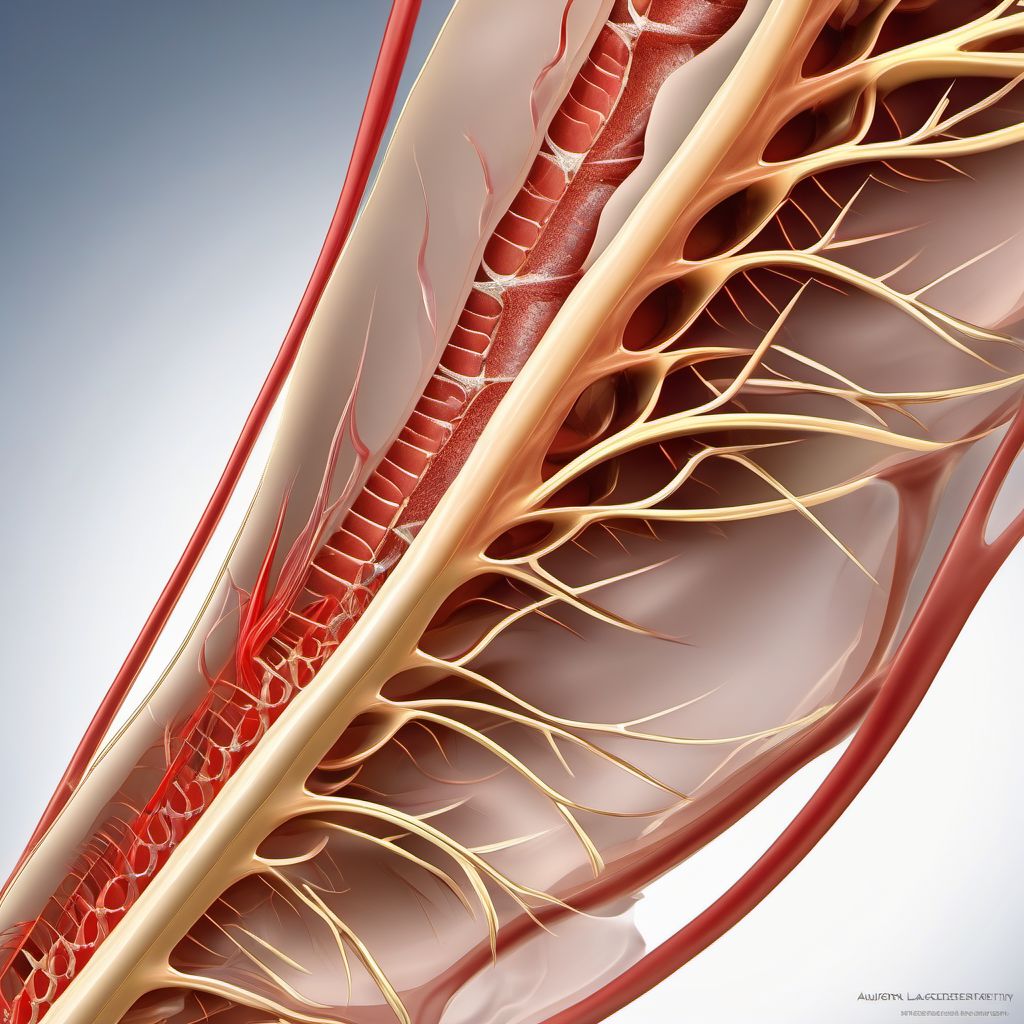 Major laceration of vertebral artery digital illustration