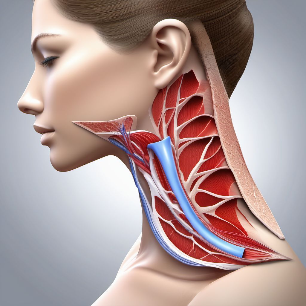 Unspecified injury of external jugular vein digital illustration