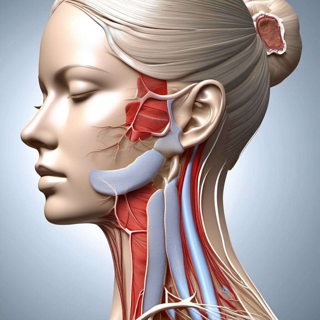 Unspecified injury of left external jugular vein digital illustration